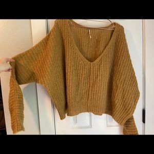 Free people off the shoulder crop sweater